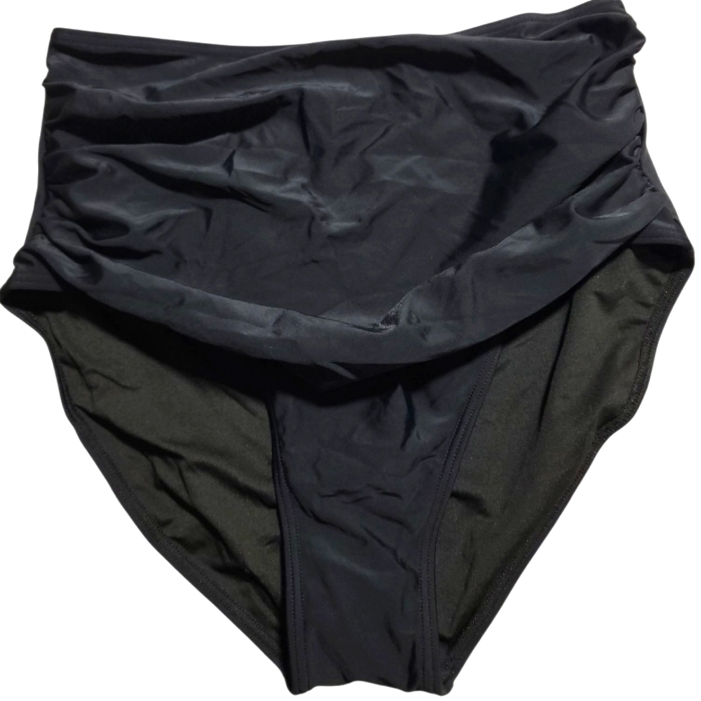 3 For $15 High Waisted Rouched Swim Bottoms Sz Sm NWOT Black